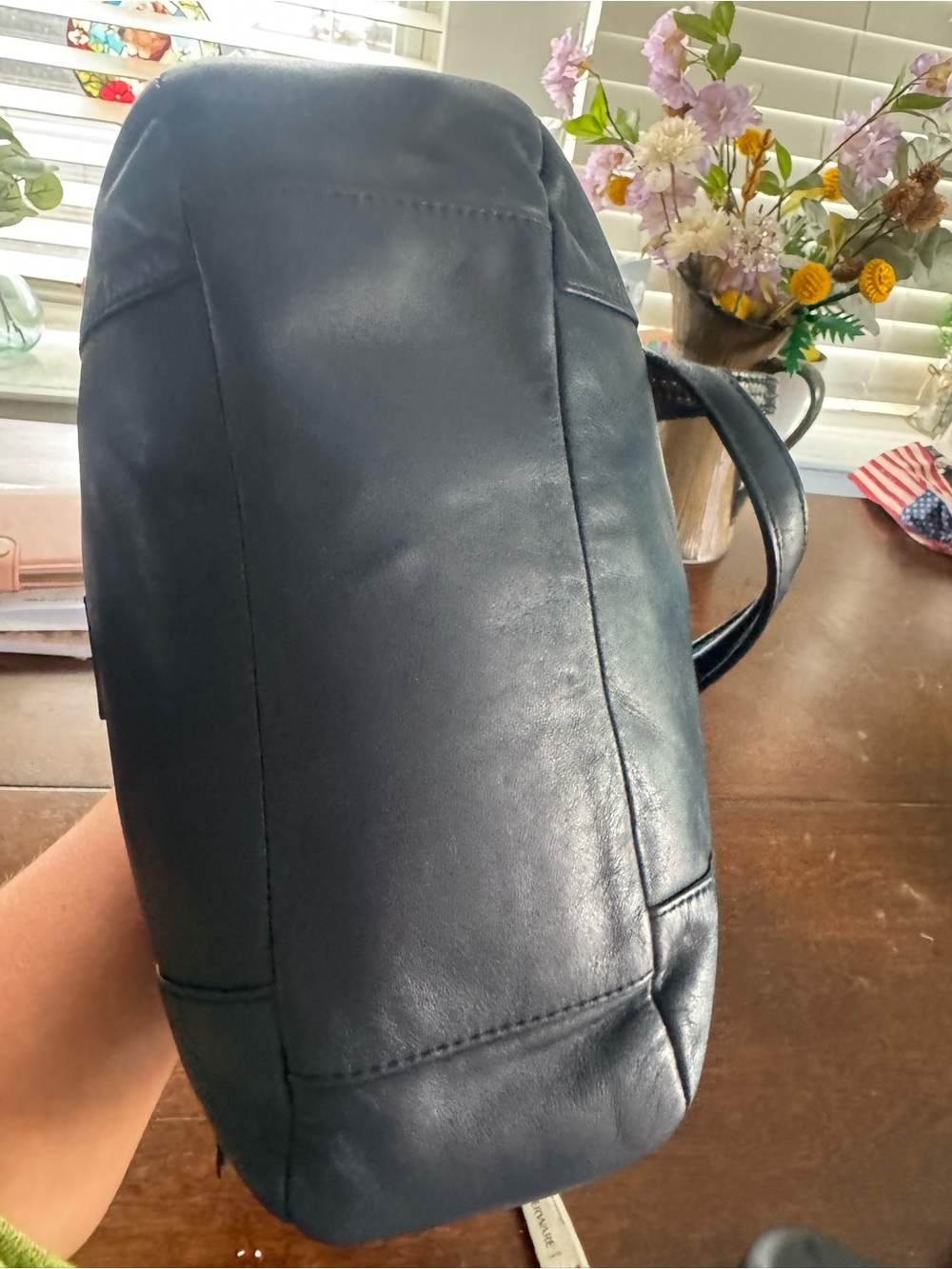 Coach Navy Leather Crossbody Bag with Front Zip - Picture 6 of 11